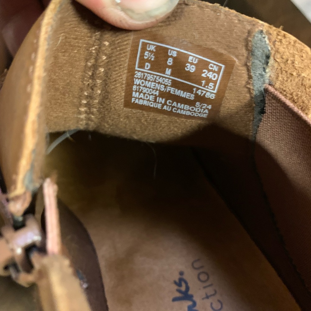 Clarks Charlten Rae Oily Leather Brown Ankle Boots - Like New Sz 8 - Picture 6 of 6